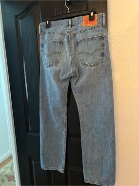 Levis 501 Levis Women 31 Stretch Denim Straight Leg Light Wash Jeans Button Fly